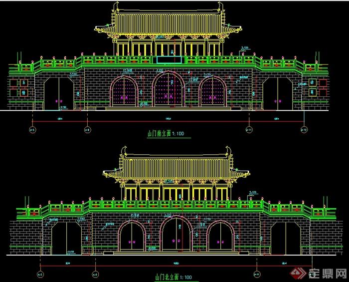 某寺廟古建山門(mén)設(shè)計(jì)施工詳圖(1)